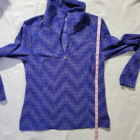 Columbia 1/4 Zip Pullover Purple Chevron Fleece Soft Cozy Colorful Women's M - Picture 9 of 9